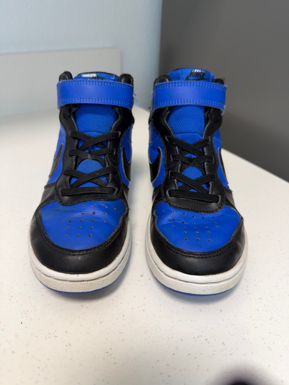 Nike Kids High-Top Sneakers in Blue and Black